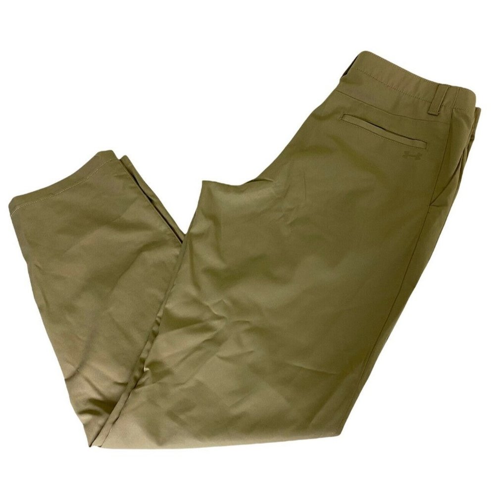 Boys Under Armour Match Play Golf Pants Sz 20 Khaki Lightweight Sweat Wicking